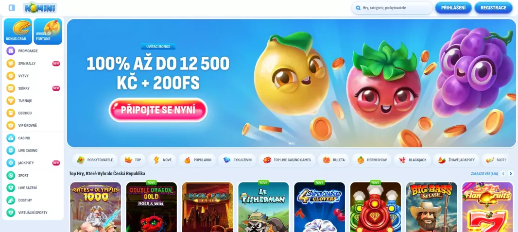 Nomini kasino 100% bonus 200 FS